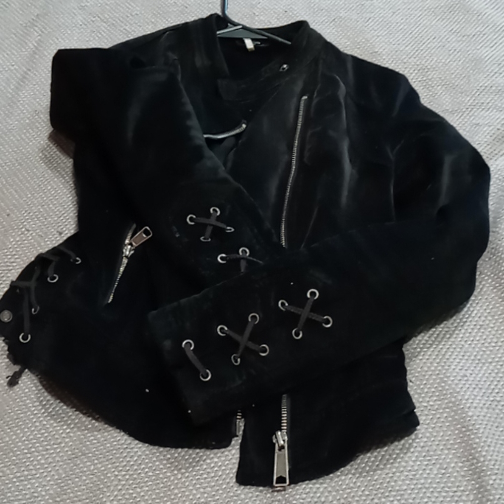 Free People Velvet Moto Jacket
